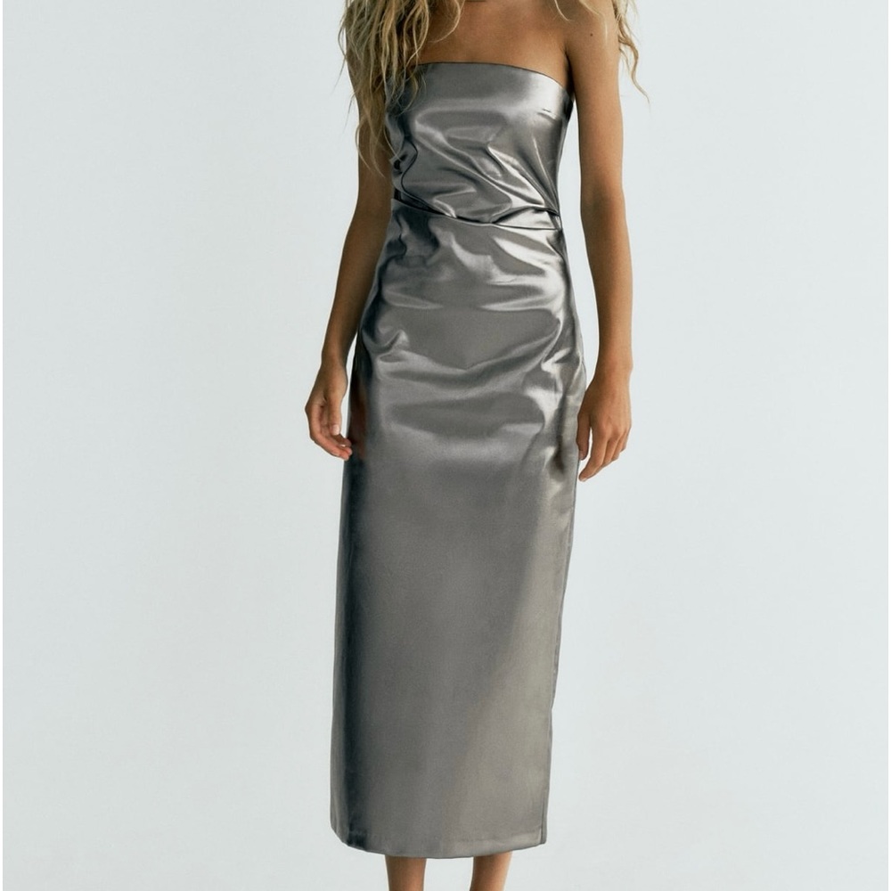 Strapless midi dress